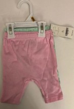 Carter’s 2 pack of Pink/Green Newborn Pants 100% Organic Cotton-NEW-RARE-SHIP24H - $26.14