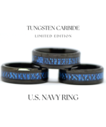 U.S Navy Class Ring Black  Blue Band Sailor Veteran Retirement Graduatio... - $65.00