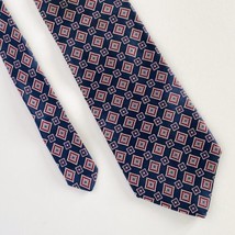 Bert Pulitzer Men’s Classic Blue Red Designer Silk Necktie Office Work D... - £15.75 GBP