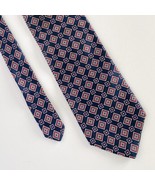 Bert Pulitzer Men’s Classic Blue Red Designer Silk Necktie Office Work D... - £15.68 GBP