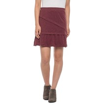 Womens New S NWT Prana Leah Red Burgundy Skirt Wool Blend Ruffle  - $98.01