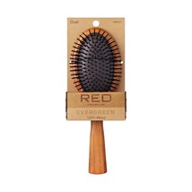 Red Premium Evergreen 100% Wood Oval Paddle Brush #HH201 - $8.59