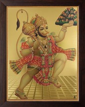 Lord Hanuman Flying with Dronagiri parvat Mountain Photo with Frame (8 I... - £18.98 GBP