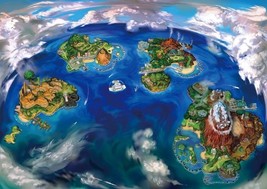 POKEMON Sun and Moon Poster Video Game World Map Art Print 24x36&quot; 27x40&quot; 32x48&quot; - £9.40 GBP+