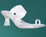 JEFFREY CAMPBELL Clear Strap Sandals Silver Footbed Toe Ring size 7.5 NEW - £39.48 GBP