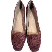 Donald J. Pliner Wine Burgundy Suede Kitten Heel Flower Toe Pumps 7 New ... - $113.26 CAD