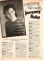 Jeremy Licht teen magazine pinup clipping Teen Idols catchng up Teen Machine 80s - £1.97 GBP