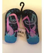 Mermaid flip flops Size 2 3 large sandals tails multi color shoes new - $12.29