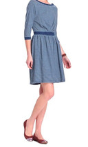 Anthropologie Patched Nautical Dress X Small 0 2 Blue Striped Cotton Elb... - £41.75 GBP