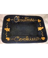 Red Clay Pottery Blue Glaze Christmas Cookies Gingerbread Man Plate Serv... - $23.99