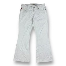 Vintage Y2K Mudd Jeans Slim Flare Bellbottom White Low Rise Zip Fly Pant... - $39.59