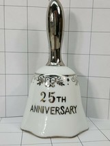 Anniversary Collector Bell &quot;25TH ANNIVERSARY&quot; white with silver  #76 - £4.70 GBP