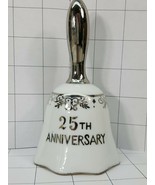 Anniversary Collector Bell &quot;25TH ANNIVERSARY&quot; white with silver  #76 - £4.77 GBP