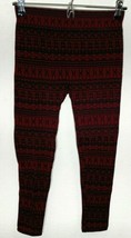 Unbranded Red/Burgundy/Black Patterns Print Leggings Womens/Girls - £6.95 GBP