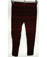 Unbranded Red/Burgundy/Black Patterns Print Leggings Womens/Girls - £6.63 GBP