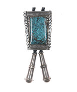 38&quot; Jefferson Abeyta Navajo sterling and turquoise bolo tie - $836.80