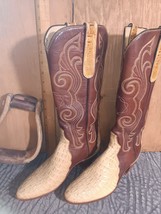 Womens cowboy boots 5 Falconhead hornback lizard brown tan    item: P178 - £192.24 GBP