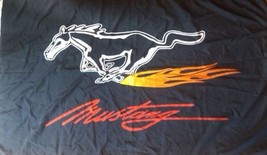 Ford Mustang Black Red Flag 3X5 Ft Polyester Banner USA - £12.64 GBP