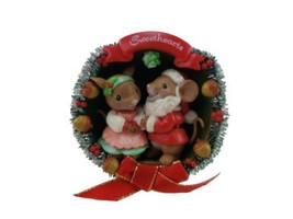 Sweethearts Mouse Mice Wreath Christmas Ornament American Greetings 2008 - $11.83