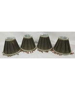 4 Elegant Mini Lamp Shades With Beaded Tassels - $41.58