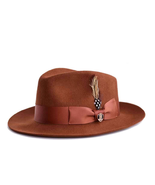 Bruno Capelo Hat Australian Wool Fedora Teardrop Crown Fabio FB222 Brandy - £54.96 GBP
