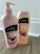 Olay Fresh Moisture Silky Berry  Body Lotion and  Cleansing Body Wash 12oz - £49.21 GBP