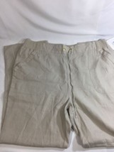 Ellen Tracy Women Light Brown Beige  Pants Stretch  Sandstone Linen Size XL - £32.67 GBP