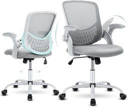 Office Chair - Desk Chairs with Wheels, Ergonomic Home Office Chair with, Grey - £83.74 GBP