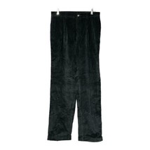 Vintatge Hunt Club Mens Black Wide Wale Corduroy Pleat Cuffed Pants Size 32 x 31 - £18.47 GBP