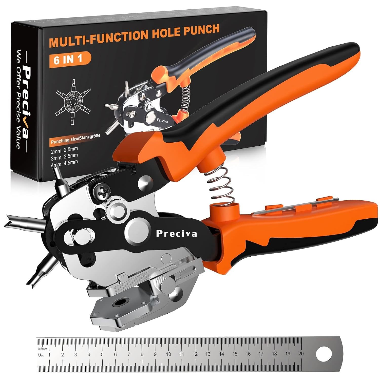 Hole Punch Plier, Preciva Revolving Punch Hole Tool With V-Shaped, &amp; Fab... - $30.99