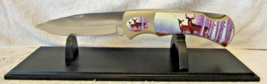 New 17 1/2&quot; Long Deer Buck Doe Design Folding Pocket Knife with Display ... - £45.93 GBP