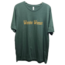 Wander Woman Womens Bella + Canvas Graphic T-Shirt Green Short Sleeve Cr... - £13.69 GBP