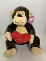 Animal Adventure Sweet Sprouts I Love You red heart U monkey Valentine’s plush - $15.58