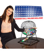 Professional Bingo Set w/ 19&quot; Cage, 1.5&quot; Balls, &amp; Wood Bo... - $176.24