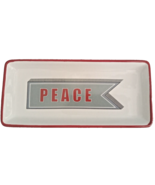 Pottery Barn Holiday Christmas Peace 8.25 X 3.75 trinket dish soap servi... - $16.75 CAD