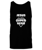 Religious TankTop Jesus Is My Super Hero Black-U-TT  - £16.04 GBP