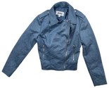 BB Dakota Steve Madden Women&#39;s Faux Suede Moto Jacket Small Blue - £15.57 GBP