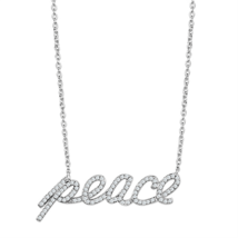 3W457 - Rhodium Brass Necklace with AAA Grade CZ  in Clear - $40.49