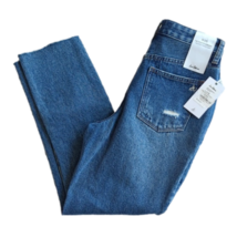 Sam Edelman Distressed High Rise Stiletto Straight Crop Blue Jeans Size 25 NWT - £51.58 GBP
