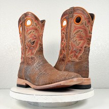 Capitan Mens Cowboy Boots Size 9.5 D Western Square Toe Brown Leather Ro... - $168.30
