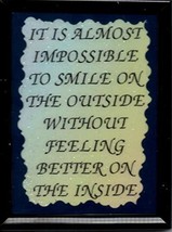 Impossible To Smile 3&quot; x 4&quot; Framed Refrigerator Magnet Kitchen Decor Inspiration - £3.99 GBP