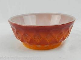 Single 1 Vintage Fire King Kimberly Pattern Orange / Red Cereal Soup Bowl VGC - £8.85 GBP