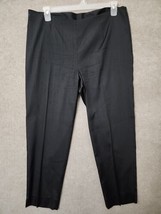 Chicos Silk Blend Dress Pants Womens 3 US 16 Black Side Zip Lightweight Office - £23.19 GBP