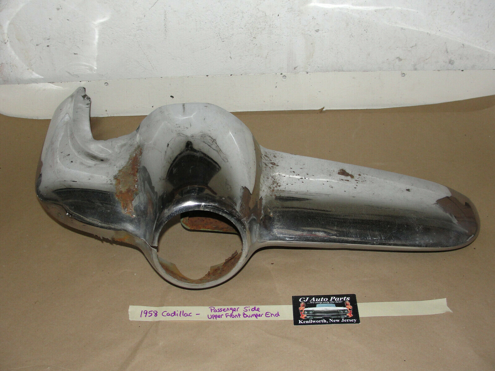 OEM 58 Cadillac Deville RIGHT PASSENGER SIDE FRONT BUMPER END UPPER - $64.34