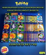 1999 Burger King Pokemon movie Poketrivia uncut sheets complete set 1-20... - $4,640.38 MXN