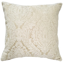 Jacquard Damask in Cream Throw Pillow 19x19 - £59.29 GBP