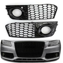 For Audi A4 B8 Rs4 2009 2010 2011 2012 Honeycomb Mesh Fog Light Open Vent A4 Gri - £59.56 GBP