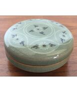 Antique Korean green Celadon, round, inkpad box. Pristine. Rare find  - €107,41 EUR