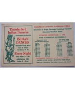 Vtg Thunderbird Indian Dancers Carlsbad Caverns National Park Schedule 1965 - £1.56 GBP