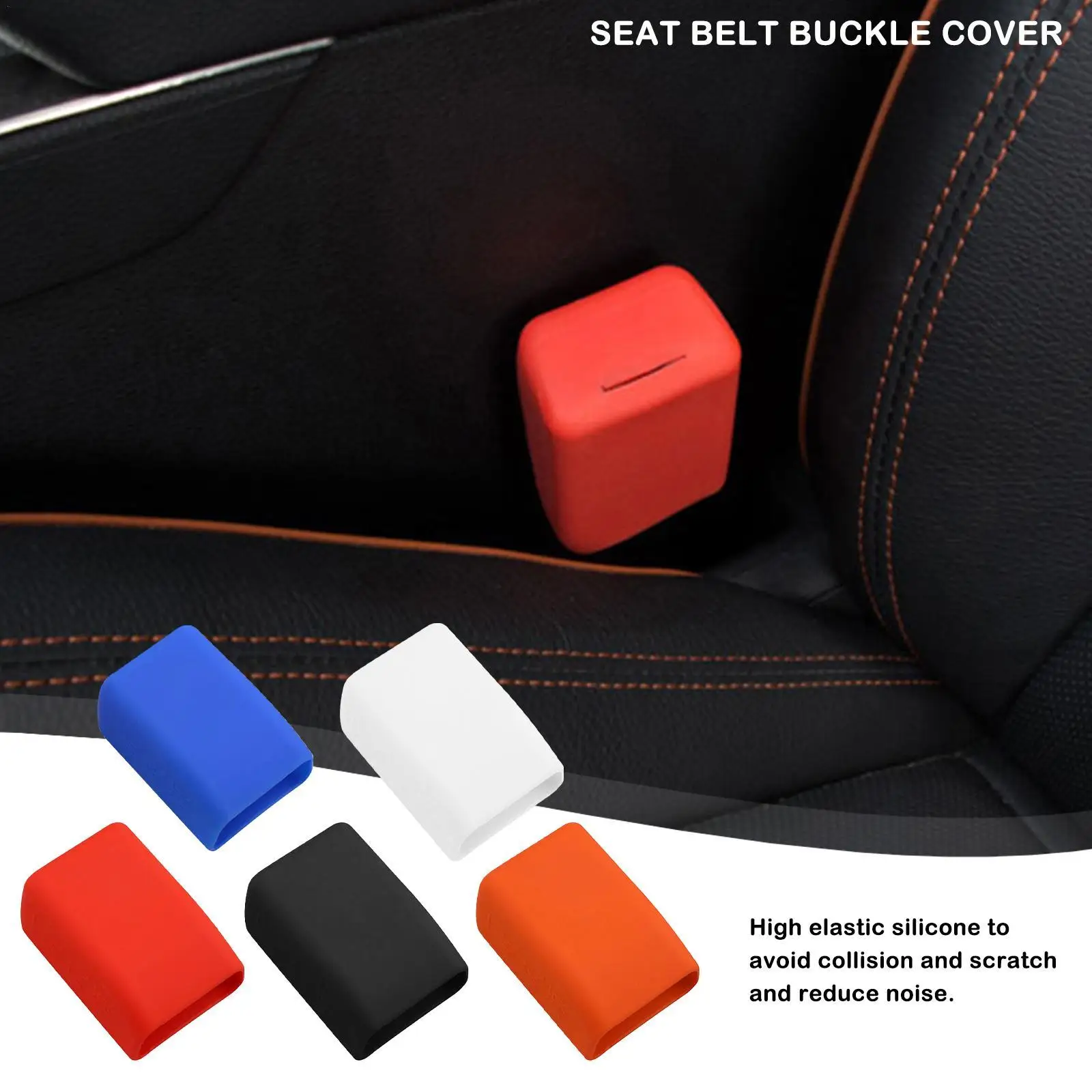 Silicone Car Seat Belt Buckle Covers Dust Prevention Car Safety Buckle Clip - £8.94 GBP+